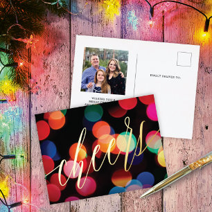 Schattigee kleurrijke moderne verlichting gouden f folie feestdagen briefkaart
