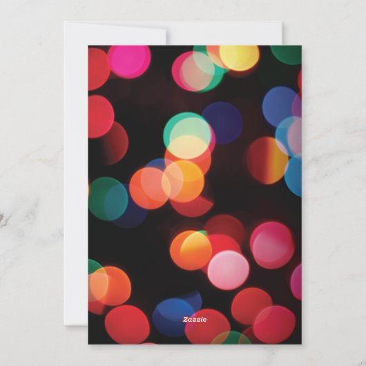 Schattigee kleurrijke moderne verlichting vreugdev feestdagenkaart (Achterkant)
