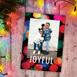 Schattigee kleurrijke moderne verlichting vreugdev feestdagenkaart