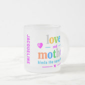 Schattigee Kleurrijke Moeder's Matglas Koffiemok (Voorkant rechts)