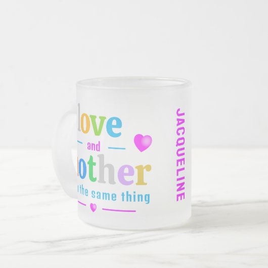 Schattigee Kleurrijke Moeder's Matglas Koffiemok (Voorkant links)