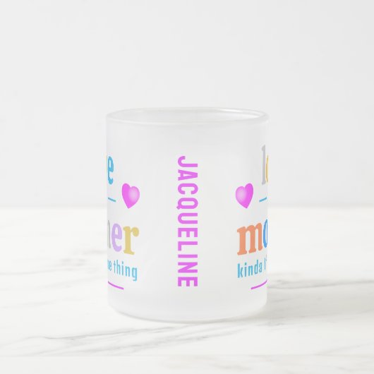 Schattigee Kleurrijke Moeder's Matglas Koffiemok (Center)
