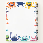 Schattigee kleurrijke monsters blij Halloween Notitieboek (Achterkant)