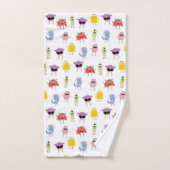 Schattigee kleurrijke monsters grappig Kinder kind Bad Handdoek (Handdoek)