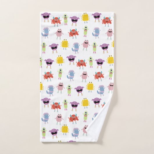 Schattigee kleurrijke monsters grappig Kinder kind Bad Handdoek (Handdoek)