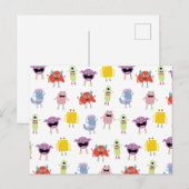 Schattigee kleurrijke monsters grappig Kinder patr Feestdagenkaart (Voorkant / Achterkant)