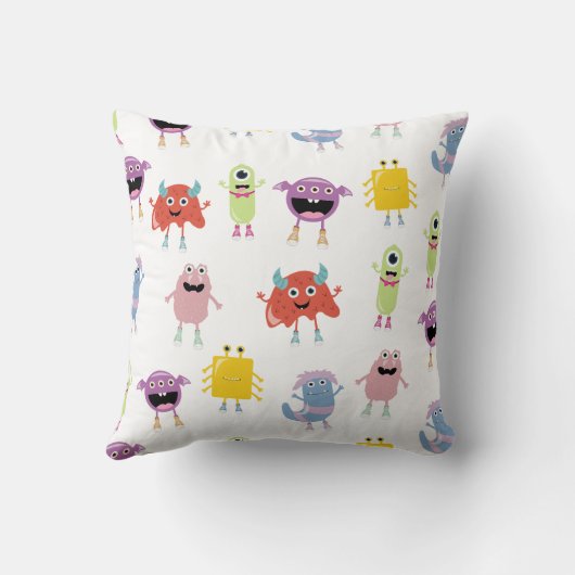 Schattigee kleurrijke monsters grappig Kinder patr Kussen (Achterkant)