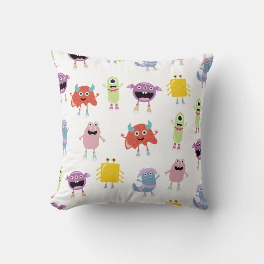 Schattigee kleurrijke monsters grappig Kinder patr Kussen (Voorkant)