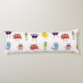 Schattigee kleurrijke monsters grappig Kinder patr Lichaamskussen (Achterkant)