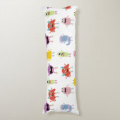 Schattigee kleurrijke monsters grappig Kinder patr Lichaamskussen (Voorkant Verticaal)