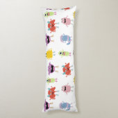 Schattigee kleurrijke monsters grappig Kinder patr Lichaamskussen (Achterkant (Verticaal))