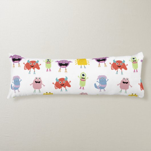 Schattigee kleurrijke monsters grappig Kinder patr Lichaamskussen (Voorkant)