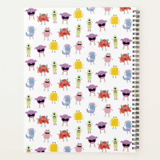 Schattigee Kleurrijke Monsters Grappige Kinder Pat Planner (Achterkant)
