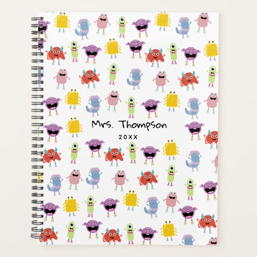 Schattigee Kleurrijke Monsters Grappige Kinder Pat Planner (Voorkant)