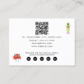 Schattigee kleurrijke monsters kinderopvang babysi visitekaartje (Achterkant)