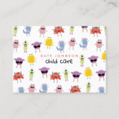 Schattigee kleurrijke monsters kinderopvang babysi visitekaartje (Voorkant)