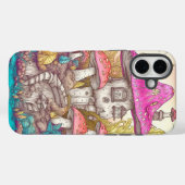 Schattigee Kleurrijke Mushroom House Art Case-Mate iPhone Case (Achterkant (horizontaal))