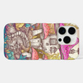 Schattigee Kleurrijke Mushroom House Art Case-Mate iPhone Case (Achterkant (horizontaal))