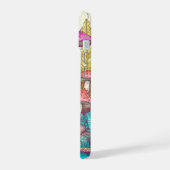 Schattigee Kleurrijke Mushroom House Art iPhone 15 Case (Linkerkant)