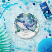 Schattigee kleurrijke nautische walvis verjaardag papieren bordje (Feest)