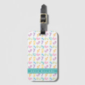 Schattigee Kleurrijke Nummerenpatroon Kinder Douan Bagagelabel (Voorkant (verticaal))