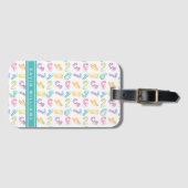 Schattigee Kleurrijke Nummerenpatroon Kinder Douan Bagagelabel (Voorkant (horizontaal))