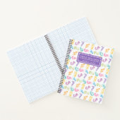 Schattigee Kleurrijke Nummers Patroon Kinder Naam Notitieboek (Binnen)