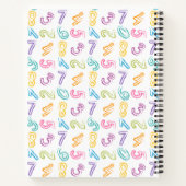 Schattigee Kleurrijke Nummers Patroon Kinder Naam Notitieboek (Achterkant)