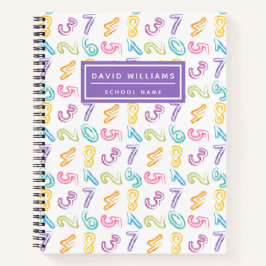 Schattigee Kleurrijke Nummers Patroon Kinder Naam Notitieboek