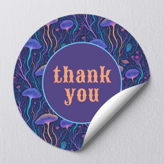 Schattigee kleurrijke oceaan kwallen dank u ronde sticker