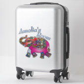 Schattigee Kleurrijke Olifant Kind Slaapkamerdeur  Sticker (Koffer)