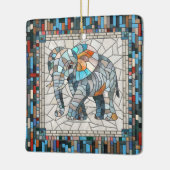Schattigee Kleurrijke Olifant mozaïek kunst Keramisch Ornament (Links)