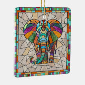 Schattigee Kleurrijke Olifant mozaïek kunst Keramisch Ornament (Rechts)
