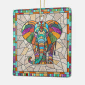 Schattigee Kleurrijke Olifant mozaïek kunst Keramisch Ornament (Links)