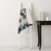 Schattigee Kleurrijke Olifant mozaïek kunst Sherpa Deken (In situ)