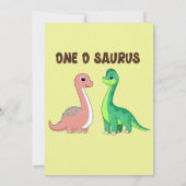 Schattigee kleurrijke One O Saurus 1e Dinosaurus V Kaart (Achterkant)