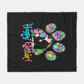 Schattigee kleurrijke paaseieren Paw Tuxedo Cat Ha Fleece Deken (Voorkant (Horizontaal))
