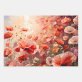 Schattigee kleurrijke papavers in een veld inpakpapier vel (Voorkant 3)