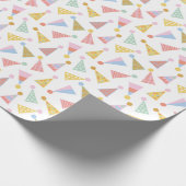 Schattigee Kleurrijke Partyhats op wit Cadeaupapier (Hoek)