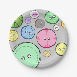 Schattigee kleurrijke pastel Button illustratie Papieren Bordje