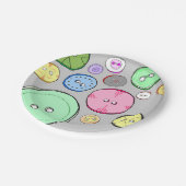 Schattigee kleurrijke pastel Button illustratie Papieren Bordje (Gekanteld)