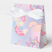 Schattigee kleurrijke pastel Eenhoorns Regenboog D Bedankdoosjes (Voorkant Zijde)