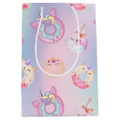 Schattigee kleurrijke pastel Eenhoorns Regenboog D Medium Cadeauzakje (Voorkant)