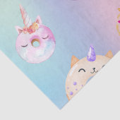 Schattigee kleurrijke pastel Eenhoorns Regenboog D Tissuepapier (Detail)