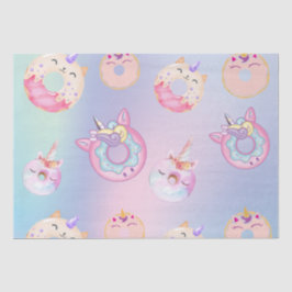 Schattigee kleurrijke pastel Eenhoorns Regenboog D Tissuepapier