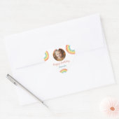 Schattigee kleurrijke pastel regenboog meisjes fot hart sticker (Envelop)