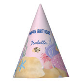 Schattigee kleurrijke pastel zeemeermin Rainbow Bi Feesthoedjes (Voorkant)