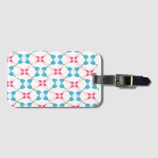 Schattigee kleurrijke patterned bagagelabel (Voorkant (horizontaal))