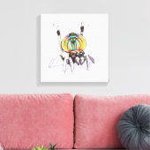 Schattigee Kleurrijke Peacock Spider Tekening Kuns Canvas Afdruk (Insitu (Woonkamer))