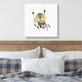 Schattigee Kleurrijke Peacock Spider Tekening Kuns Canvas Afdruk (Insitu (Slaapkamer))